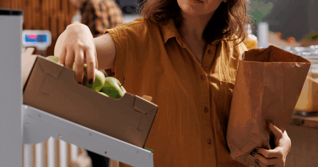 Sustainable grocery shopping in Dubai with eco-friendly products, local produce, and smart delivery