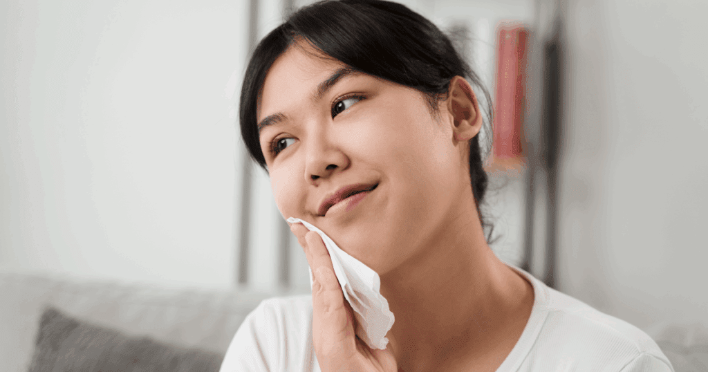 A girl Using Facial tissues in Dubai Weather