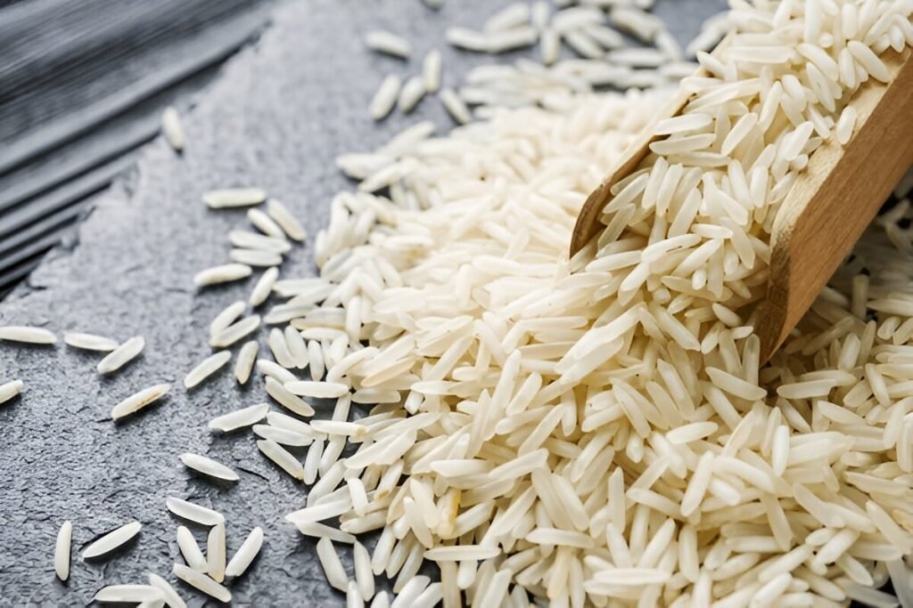 Premium basmati rice grains in a bowl for biryani and everyday meals in Dubai