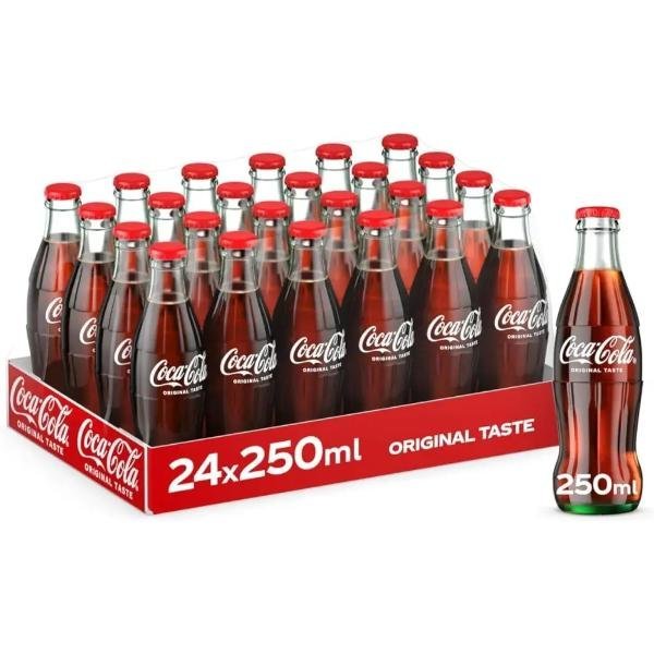 COCA COLA GLASS BOTTLE 250 ML X  24 PCS