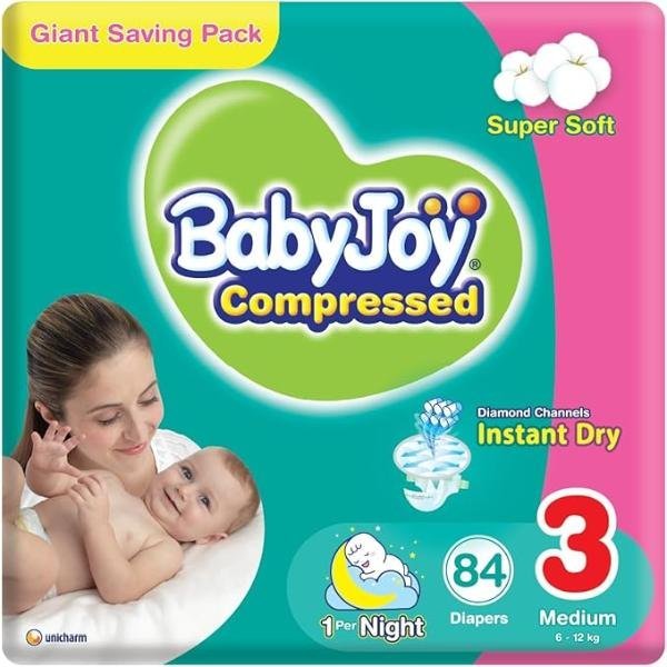 BABY JOY DIAPERS NO 3 ,6-12KG ,  84