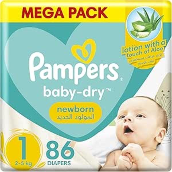 PAMPERS DIAPERS NO 1 ,86 PCS