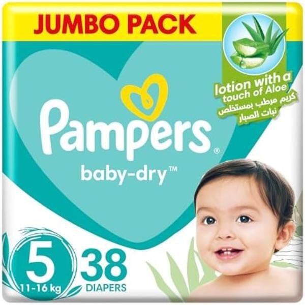 PAMPERS DIAPERS NO 5  ,38PCS , 11-16 KG