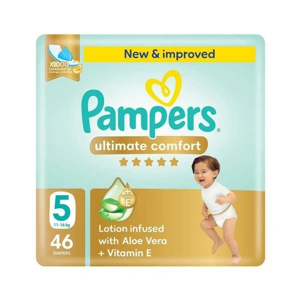 PAMPERS DIAPERS NO 5 ,46 PCS ,11-16 KG