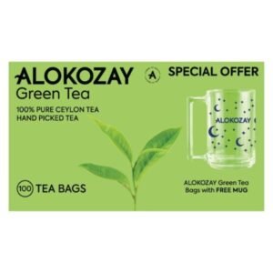 ALOKOZAY GREEN TEA 100 Bags +Mug